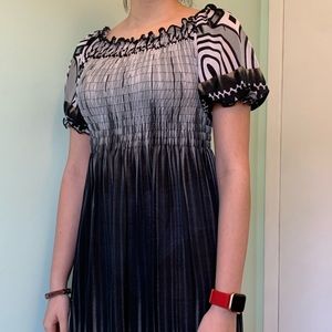 Black/White Patterned Maxi Dress